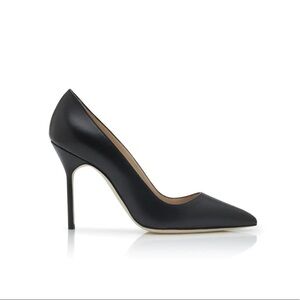 Manila Blahnik BB Calf black calf leather pointed toe pump